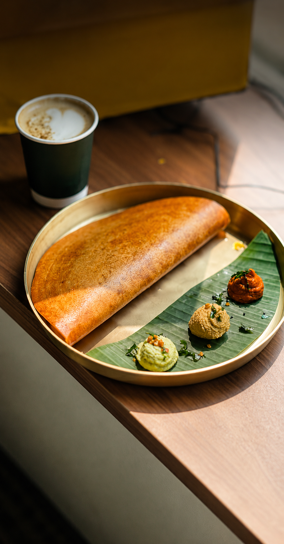 Traditional thali on banana leaf